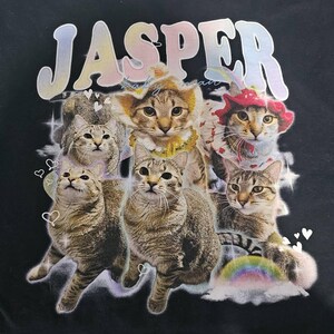 This shirt is so cute and well done. I'm happy I was able to get my kitty's nick name included on the shirt as well as his actual name.