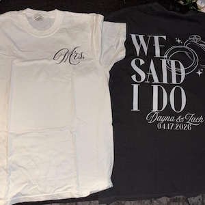 The perfect shirts to commemorate our wedding and to wear at our brunch the next morning!