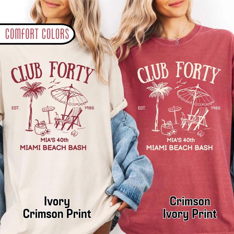 Personalized Club Forty Birthday - Custom Age Miami Beach Bash