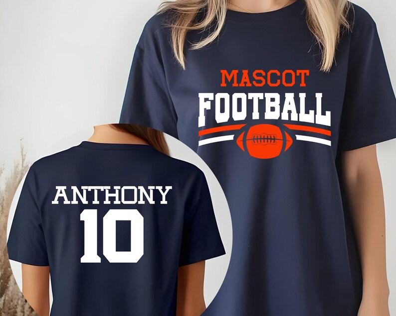 Custom Football Team - Personalized Name - Number & Mascot Game Day