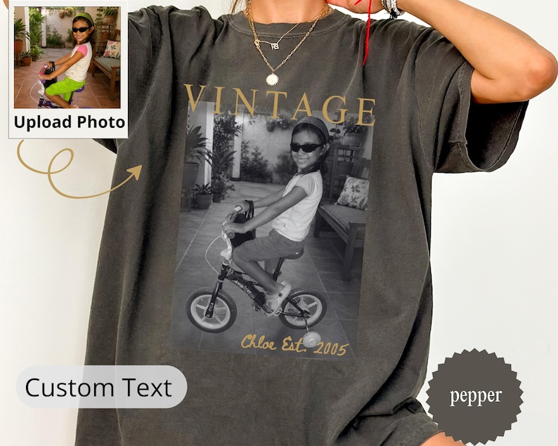 Personalized Vintage Childhood Photo Gift Custom Name Est. Year Nostalgic Throwback