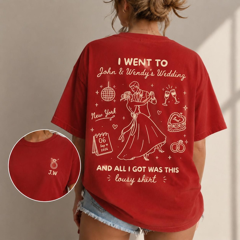 Custom Wedding Guest Souvenir Top - Personalized Couples Name Lousy Bachelorette Apparel