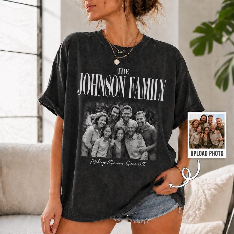 Personalized Family Name - Custom Photo Family - Family Reunion Group - Vintage Making Memories