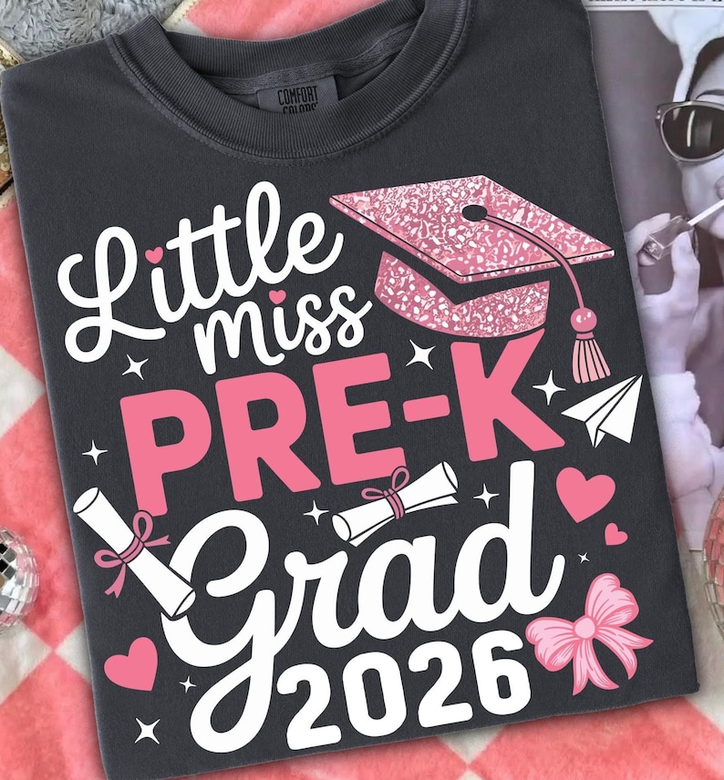 Little Miss Pre-K Grad 2026 Little Miss Pre-K Grad 2026 - Cute Preschool Graduation Girl GiftSVG
