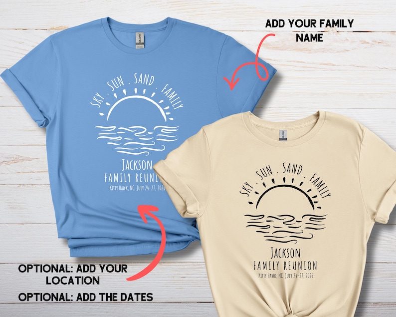 Personalized Coastal Family Reunion - Matching Beach Vacation Group Gift