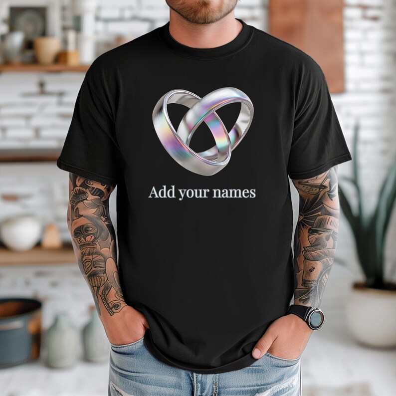 Personalized Interlocking Rings | Custom Names Couple | LGBTQ Valentine Gift | Custom Gay Wedding