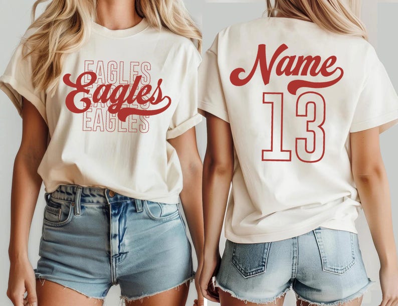 Personalized School Mascot Name & Number - Custom Team Spirit - Student Fan - Game Day Gift
