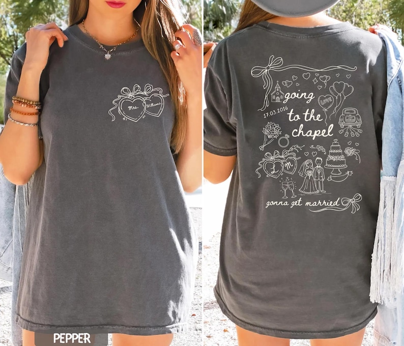 Going to the Chapel Personalized Bridal - Wedding Day of Bride - Gift for Newly Engaged Custom